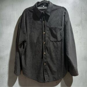 Black Corduroy Button-Up Shirt – Oversized Fit – Size Small & Medium  NWOT